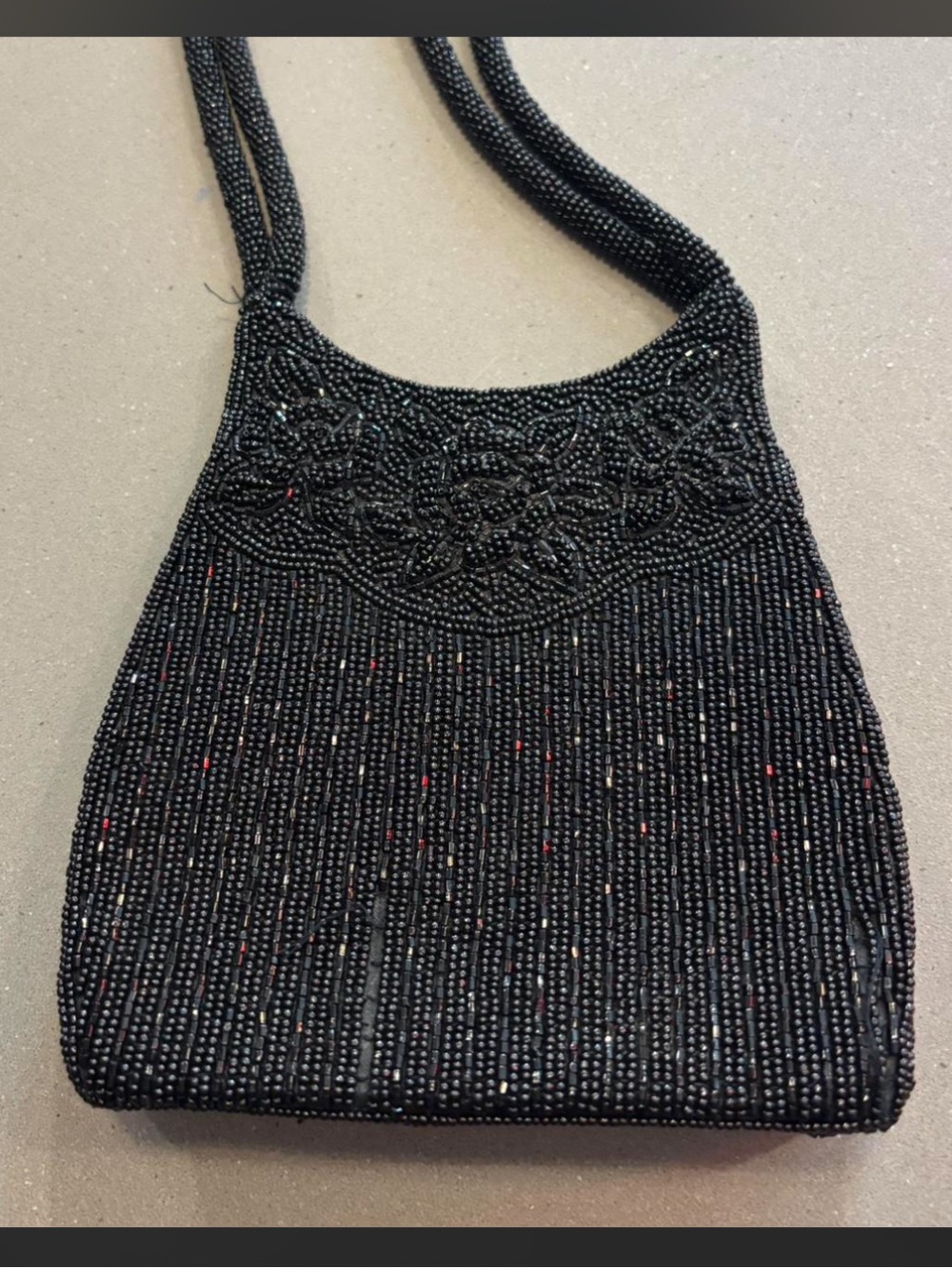 Black Beaded Evening Bag